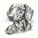 Dachshund smiling tattoo design idea