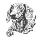 Dachshund smiling tattoo design idea