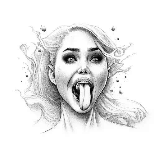 from the movie Jennifer's body the scene Jennifer talks to the phone while lighting her tongue on fire tattoo design idea