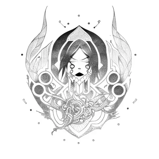 makima from chainsaw man tattoo design idea