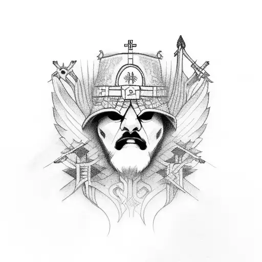 puntos cardinales con una flecha en medio y el nombre de "Gabriel" tattoo design idea