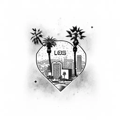 City of Los Angeles, kobe Bryant, number 24, Palm Tree, Staple Center, 110 highway  tattoo design idea