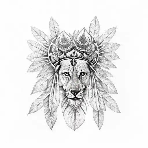 Forest indian tattoo design idea