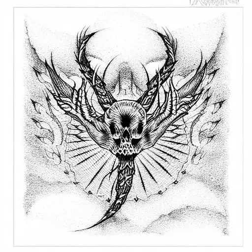 hell and heaven tattoo design idea