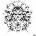 hell and heaven tattoo design idea