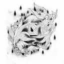 hell and heaven tattoo design idea