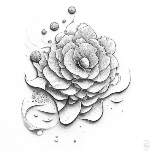 A delicate flower blooming underwater tattoo design idea