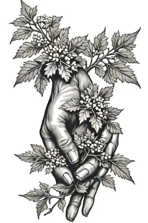 wormwood on the whole hand tattoo design idea