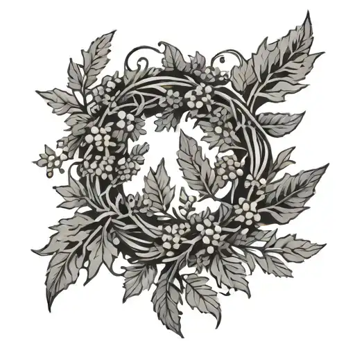 wormwood wreath tattoo design idea
