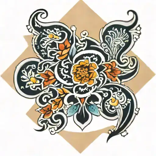 Portuguese Tiles fadding into a traditional islander tattoo tattoo design idea