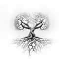 A tree of life with roots spreading into the shape of helping hands, illustrating the client's commitment to both personal growth and making a positive impact on others tattoo design idea