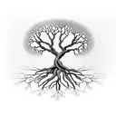 A tree of life with roots spreading into the shape of helping hands, illustrating the client's commitment to both personal growth and making a positive impact on others tattoo design idea