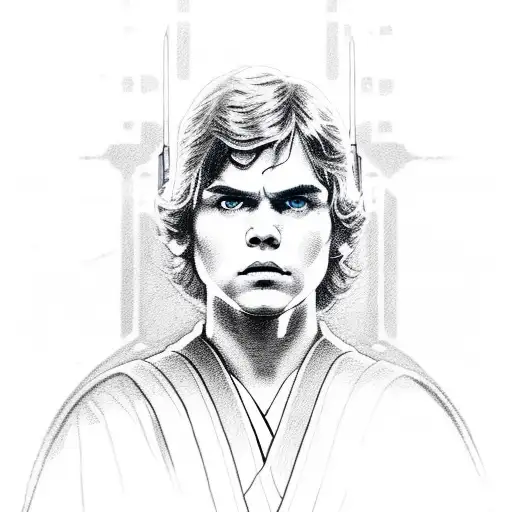 Anakin skywalker, full body and face, holding lightsaber, evil,  tattoo design idea