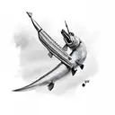 sturgeon with gun tattoo design idea