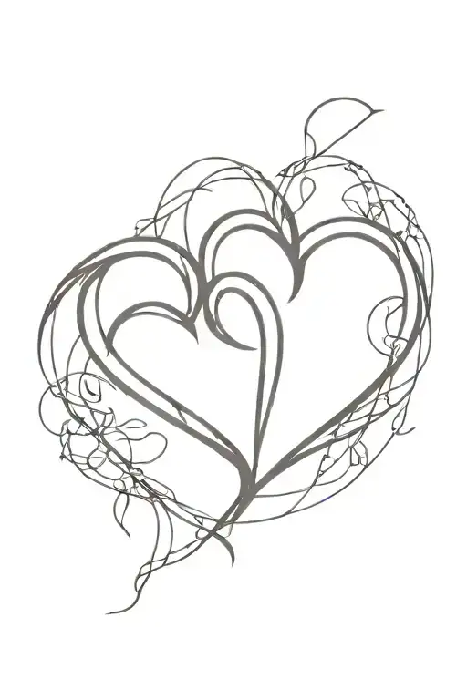 J and Z Intertwined broken heart tattoo design idea
