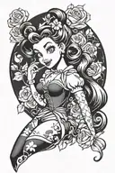 disney pinup girl tattoo design idea