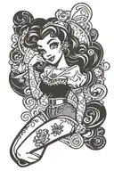 disney pinup girl tattoo design idea