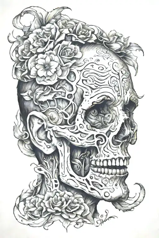 my brother died memories draining tattoo design idea