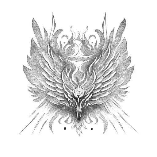 black phoenix tattoo design idea