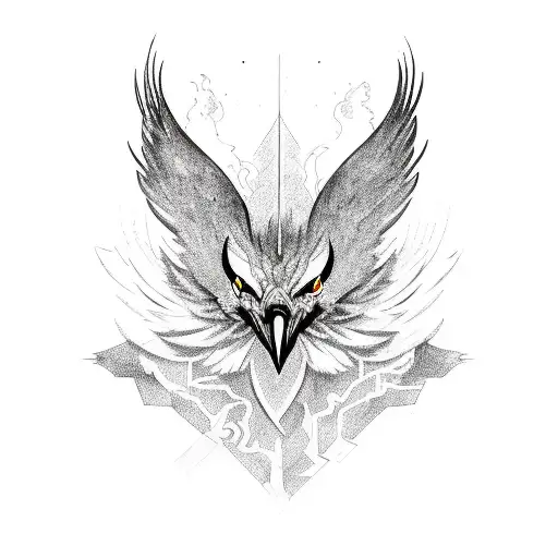 black phoenix tattoo design idea