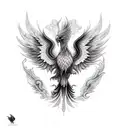 black phoenix tattoo design idea