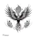 black phoenix tattoo design idea