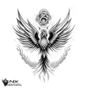 black phoenix tattoo design idea
