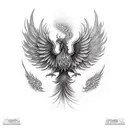 black phoenix tattoo design idea