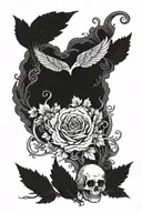 echoes whisper and darkness dances with secrets the heart of mystery beats tattoo design idea