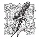 dagger with ice blade  tattoo design idea