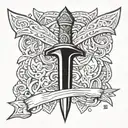 dagger with ice blade  tattoo design idea