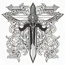 dagger with ice blade  tattoo design idea