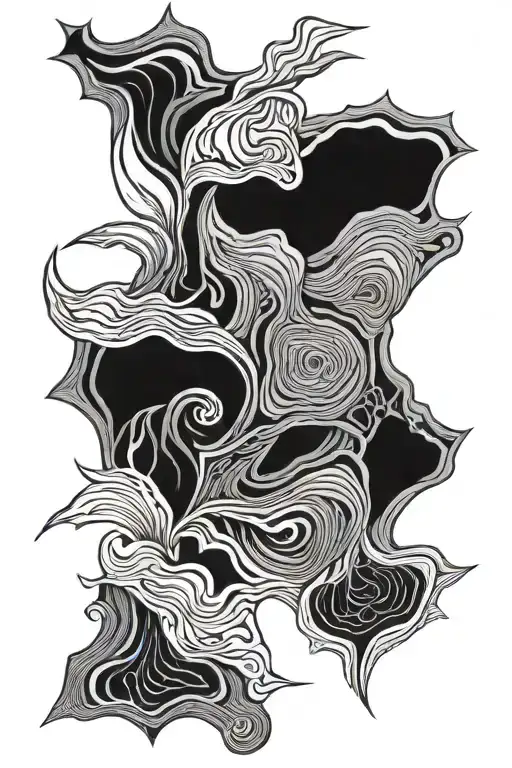 wood grain patterns tattoo design idea