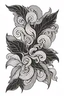 wood grain patterns tattoo design idea