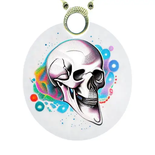 masonery skull chain tattoo design idea