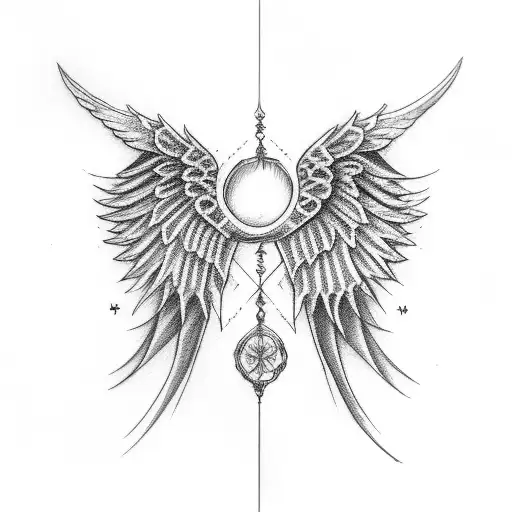 3 sets angel wings neck tattoo tattoo design idea