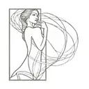 intuition using flowing lines tattoo design idea
