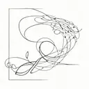 intuition using flowing lines tattoo design idea