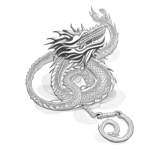 kurapikas chain with a dragon  tattoo design idea