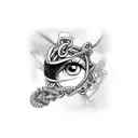 kurapika chain with eye tattoo design idea