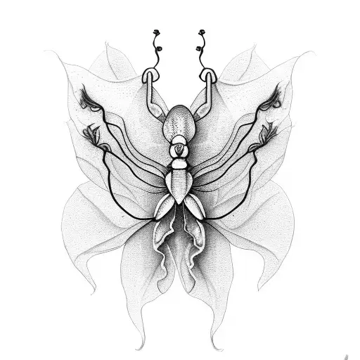 Orchid Mantis tattoo design idea