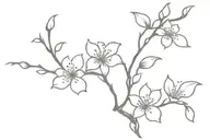 a plain vine that passes through one singular cross and comes out the other side as a cherry blossom vine  tattoo design idea