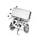 Gaming console controller merging with a classical guitar tattoo design idea