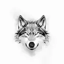 tribal wolf profile  tattoo design idea