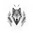 tribal wolf profile  tattoo design idea