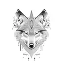 tribal wolf profile  tattoo design idea