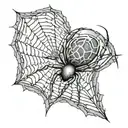  image of a spider web where the center is in the shape of a heart tattoo design idea