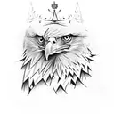 Eagle with a crown tattoo design idea