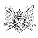 Eagle with a crown tattoo design idea