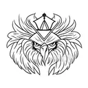 Eagle with a crown tattoo design idea